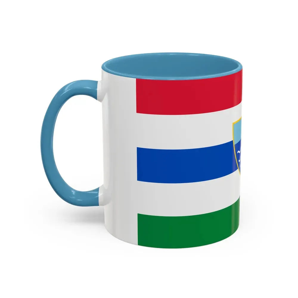 Flag of Herzegovina Neretva Canton Bosnia and Herzegovina - Accent Coffee Mug - Go Mug Yourself