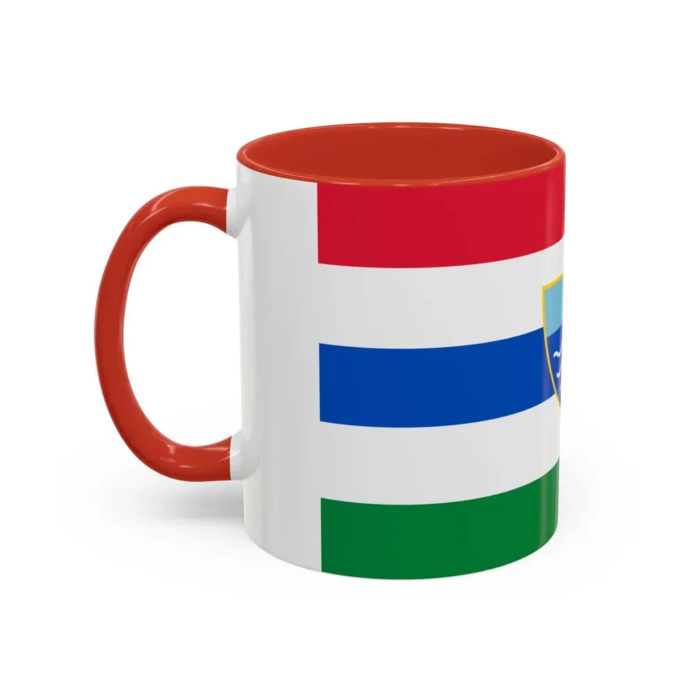 Flag of Herzegovina Neretva Canton Bosnia and Herzegovina - Accent Coffee Mug - Go Mug Yourself