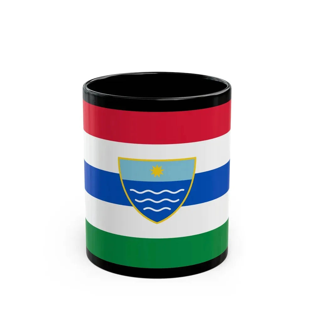 Flag of Herzegovina Neretva Canton Bosnia and Herzegovina - Black Coffee Mug 11oz - Go Mug Yourself