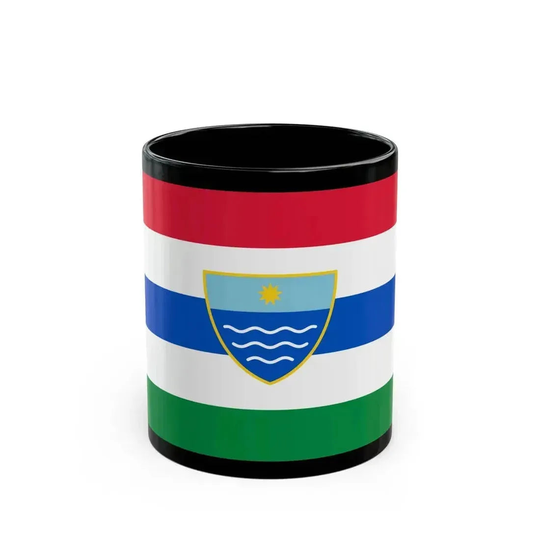 Flag of Herzegovina Neretva Canton Bosnia and Herzegovina - Black Coffee Mug 11oz - Go Mug Yourself