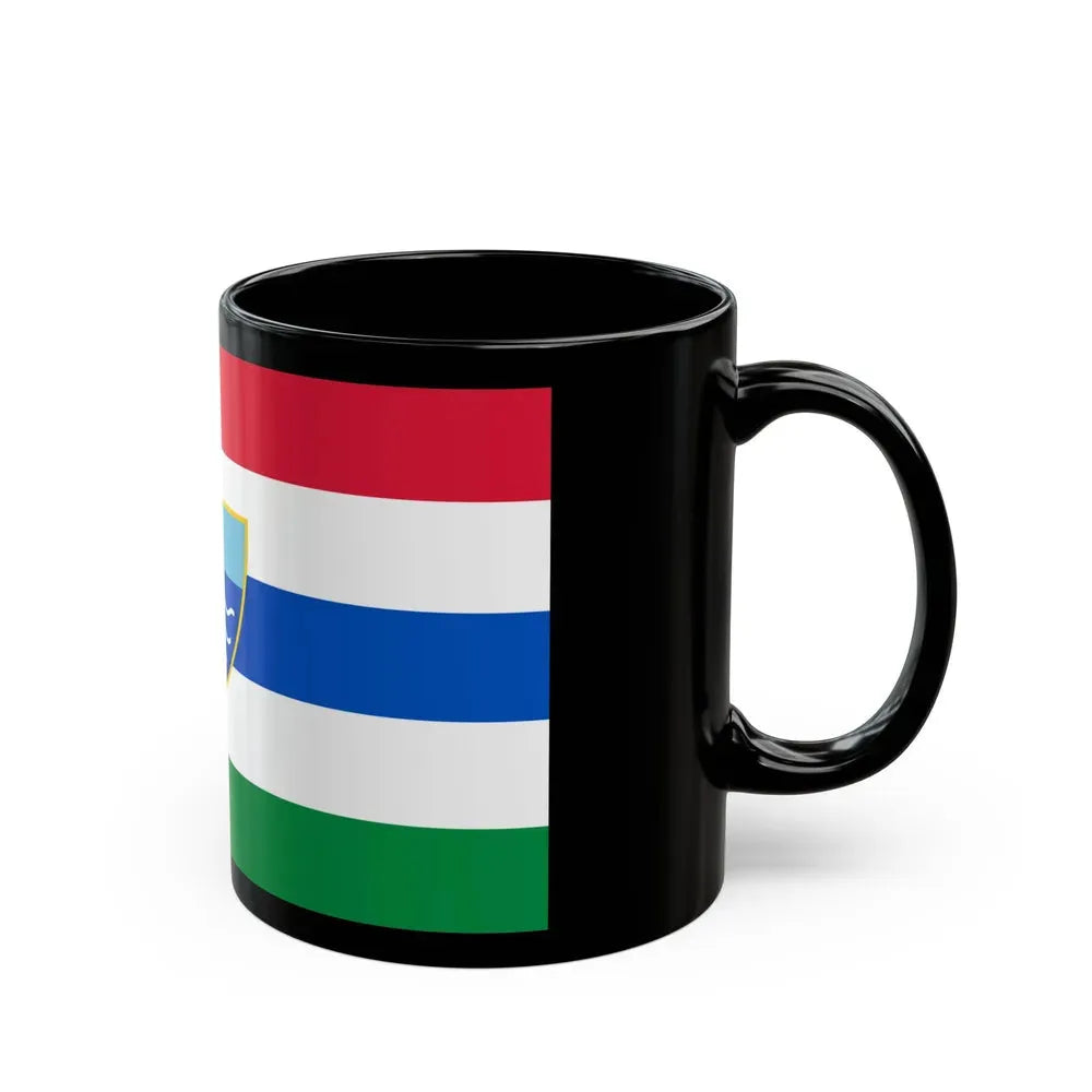 Flag of Herzegovina Neretva Canton Bosnia and Herzegovina - Black Coffee Mug - Go Mug Yourself