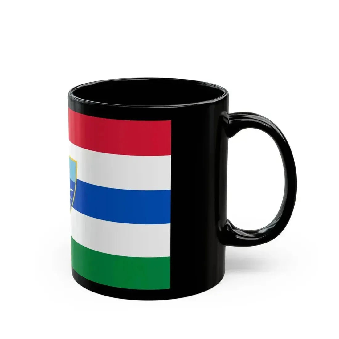 Flag of Herzegovina Neretva Canton Bosnia and Herzegovina - Black Coffee Mug - Go Mug Yourself