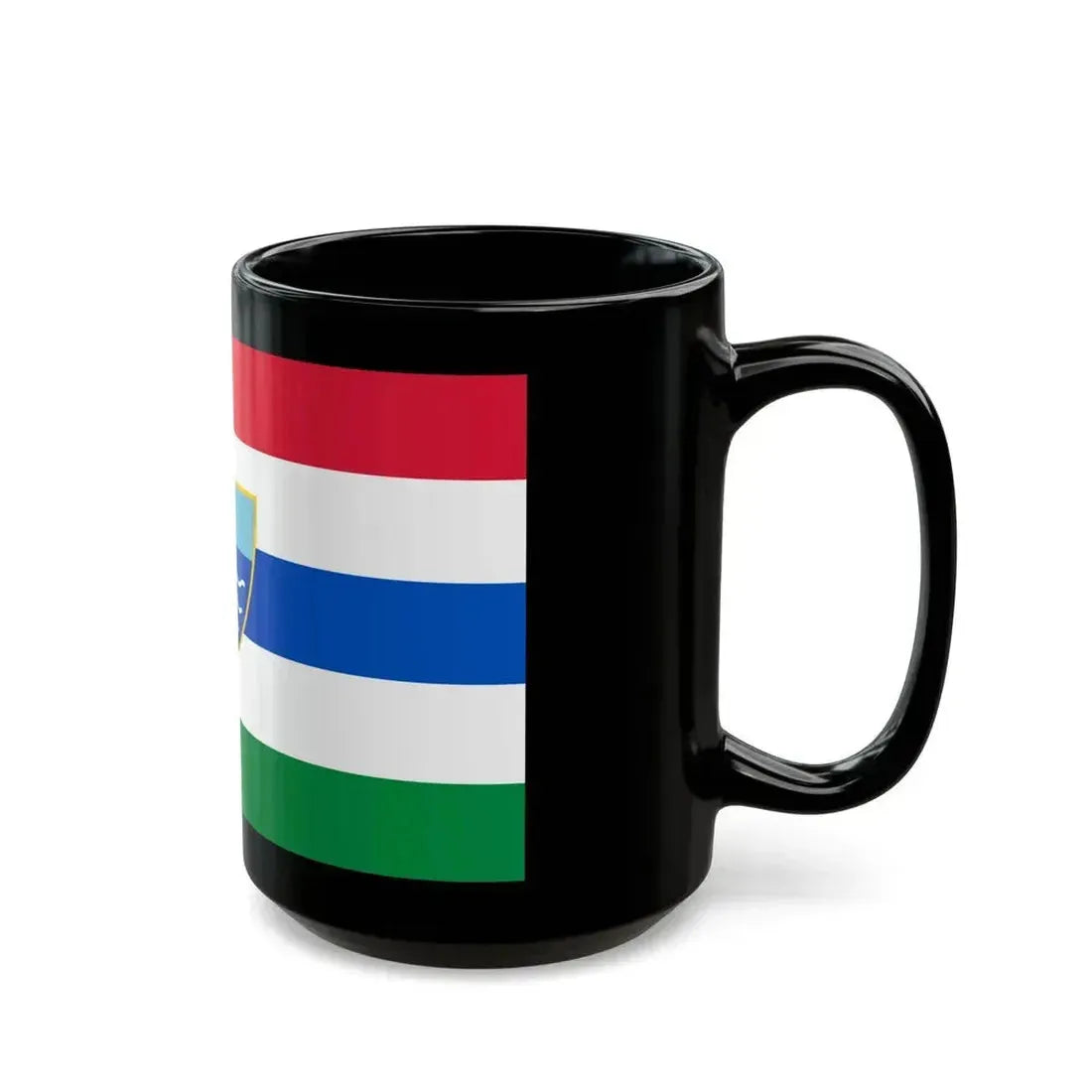 Flag of Herzegovina Neretva Canton Bosnia and Herzegovina - Black Coffee Mug - Go Mug Yourself