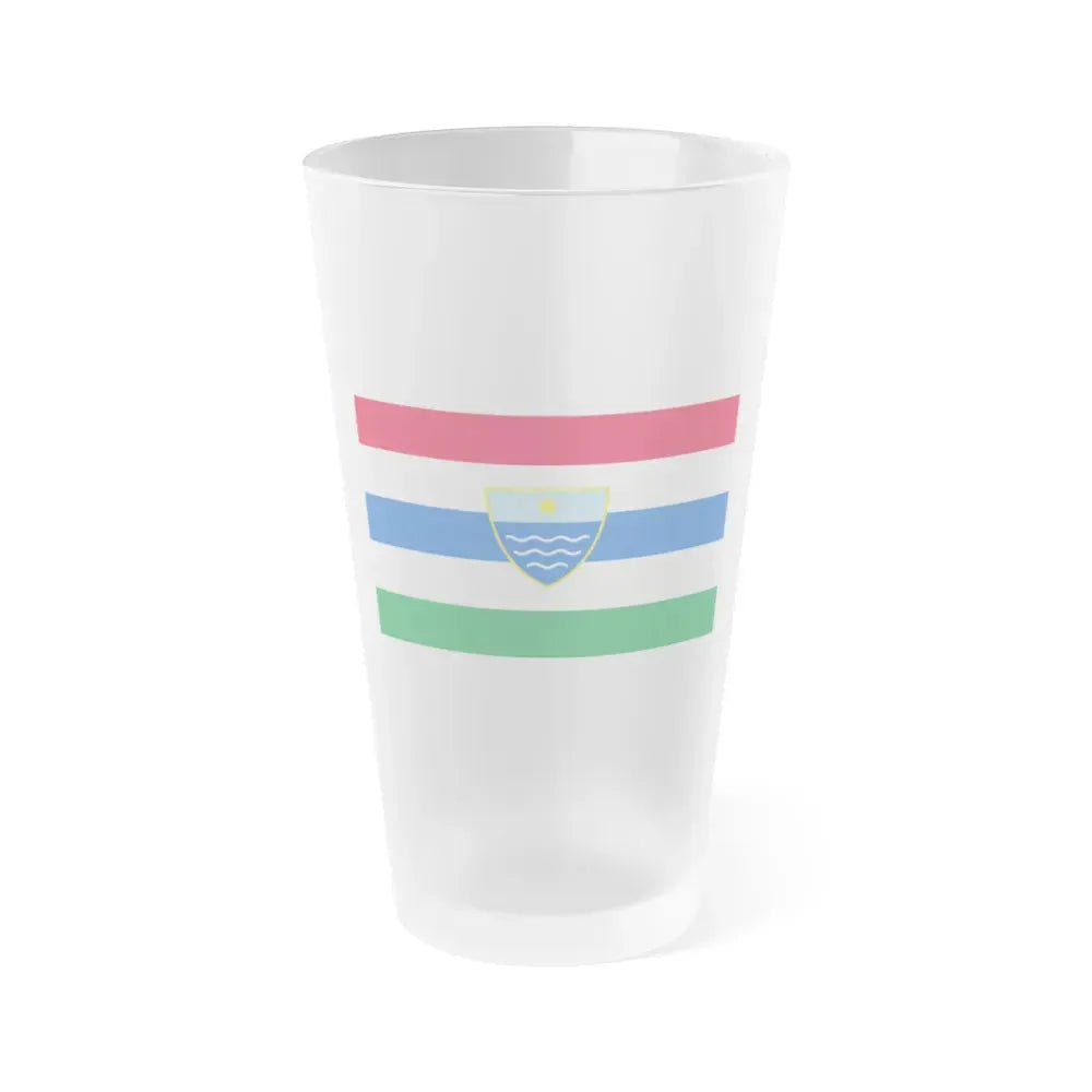Flag of Herzegovina Neretva Canton Bosnia and Herzegovina - Frosted Pint Glass 16oz 16oz Frosted - Go Mug Yourself