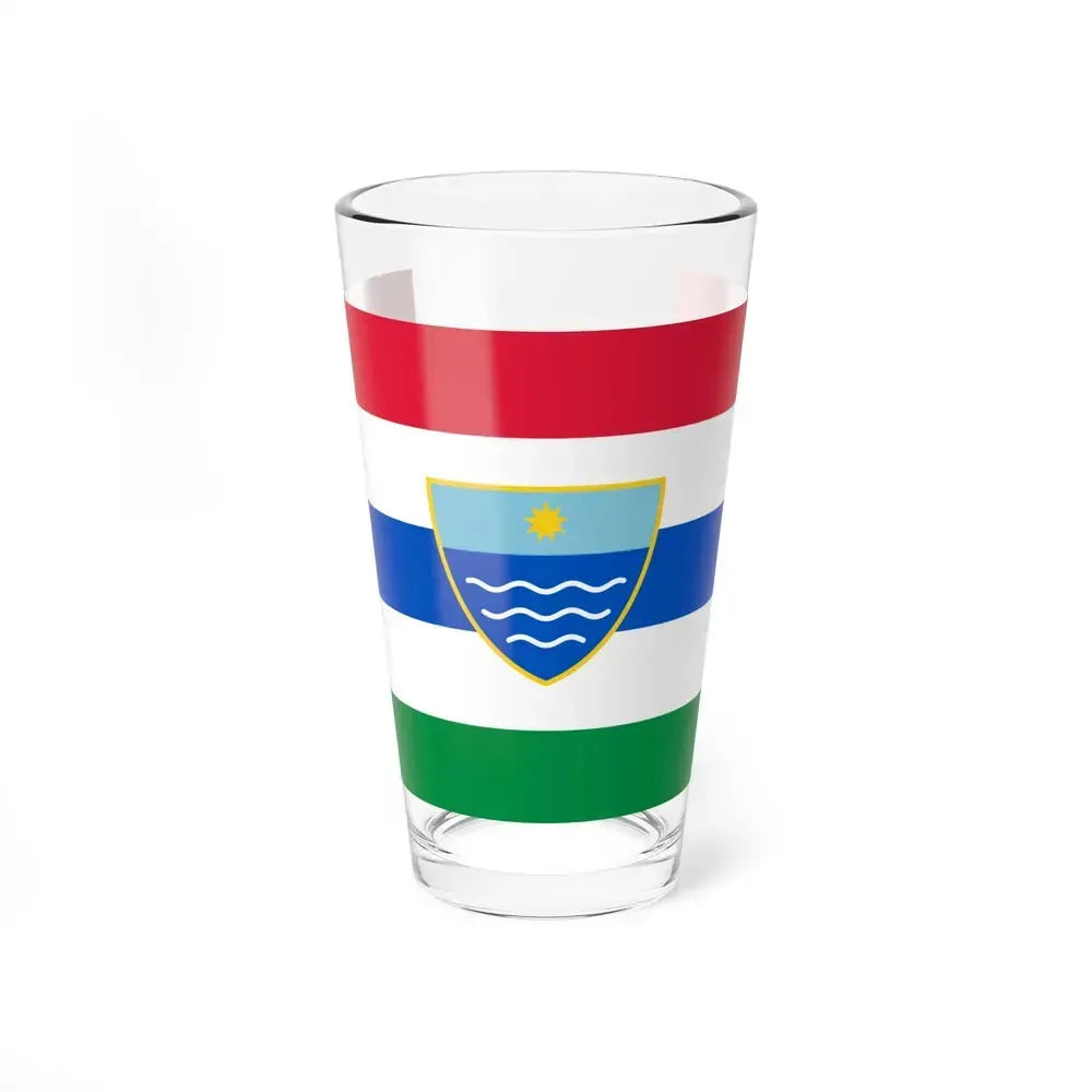 Flag of Herzegovina Neretva Canton Bosnia and Herzegovina - Pint Glass 16oz 16oz - Go Mug Yourself