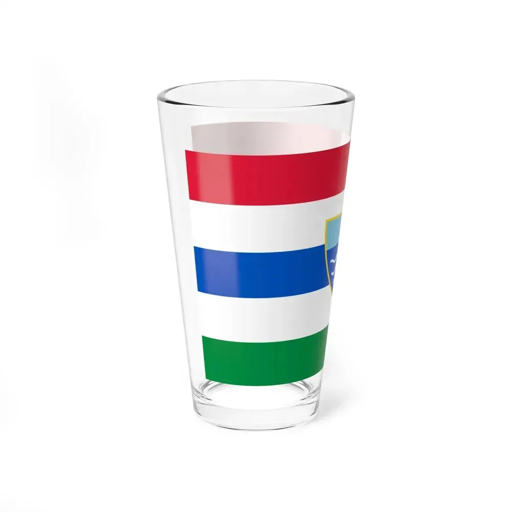 Flag of Herzegovina Neretva Canton Bosnia and Herzegovina - Pint Glass 16oz - Go Mug Yourself