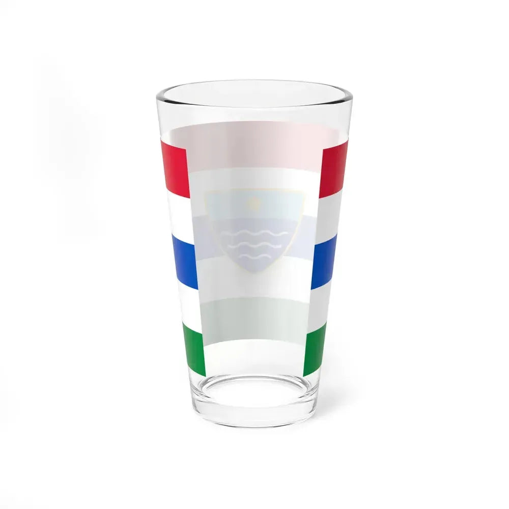 Flag of Herzegovina Neretva Canton Bosnia and Herzegovina - Pint Glass 16oz - Go Mug Yourself