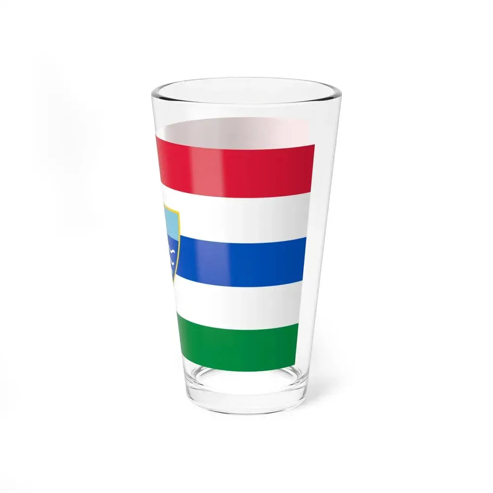Flag of Herzegovina Neretva Canton Bosnia and Herzegovina - Pint Glass 16oz - Go Mug Yourself