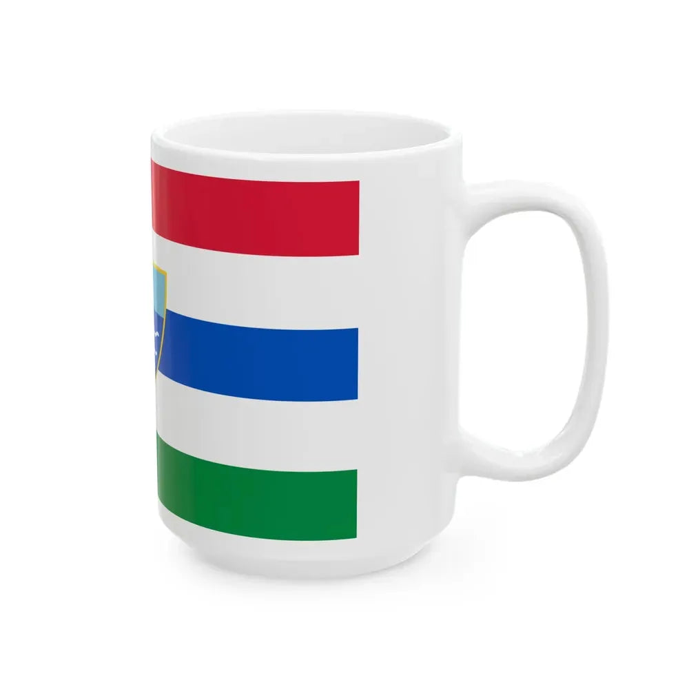 Flag of Herzegovina Neretva Canton Bosnia and Herzegovina - White Coffee Mug - Go Mug Yourself