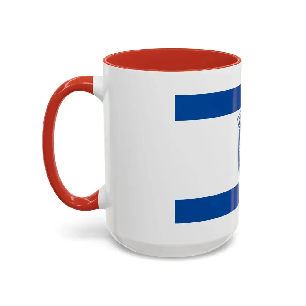 Flag of Herzliya Israel - Accent Coffee Mug - Go Mug Yourself