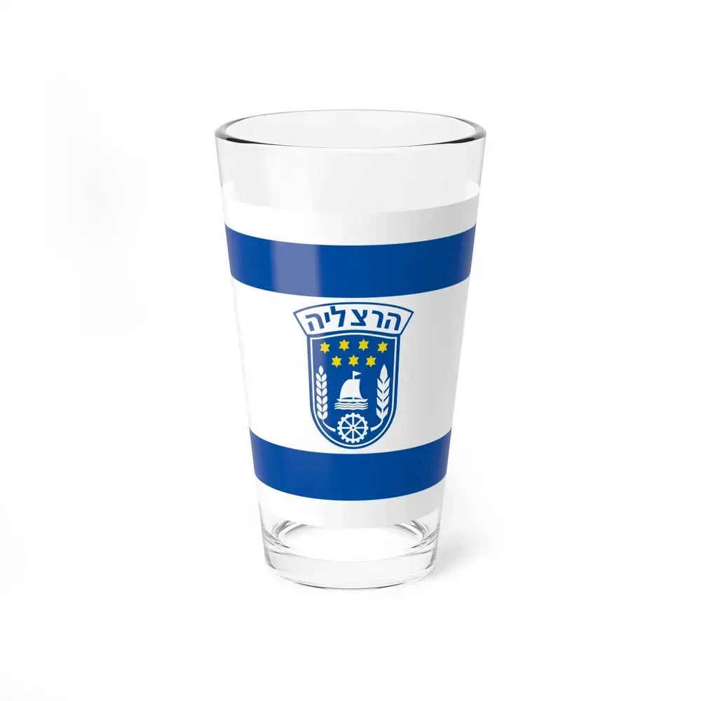 Flag of Herzliya Israel - Pint Glass 16oz 16oz - Go Mug Yourself