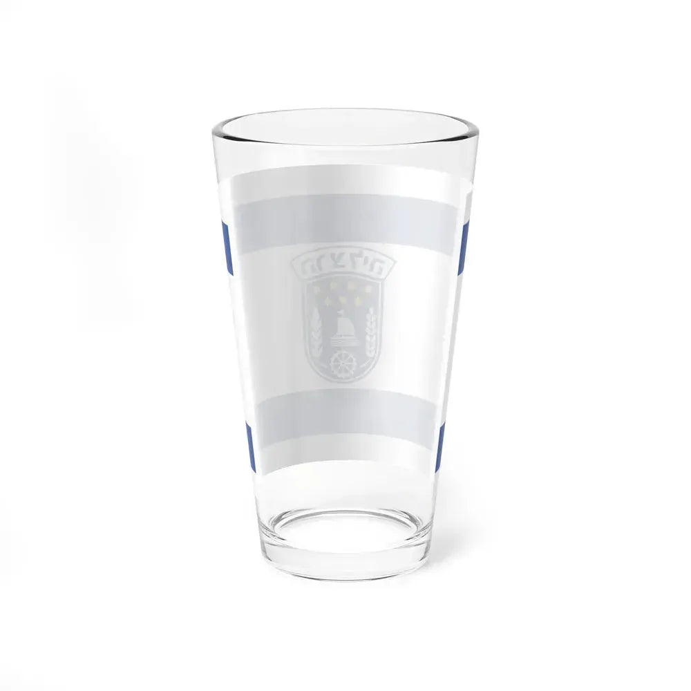 Flag of Herzliya Israel - Pint Glass 16oz - Go Mug Yourself
