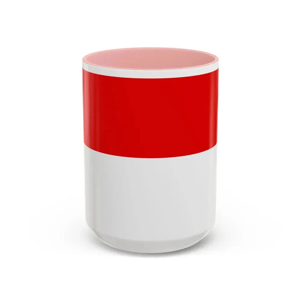 Flag of Hesse Germany - Accent Coffee Mug 15oz Pink - Go Mug Yourself
