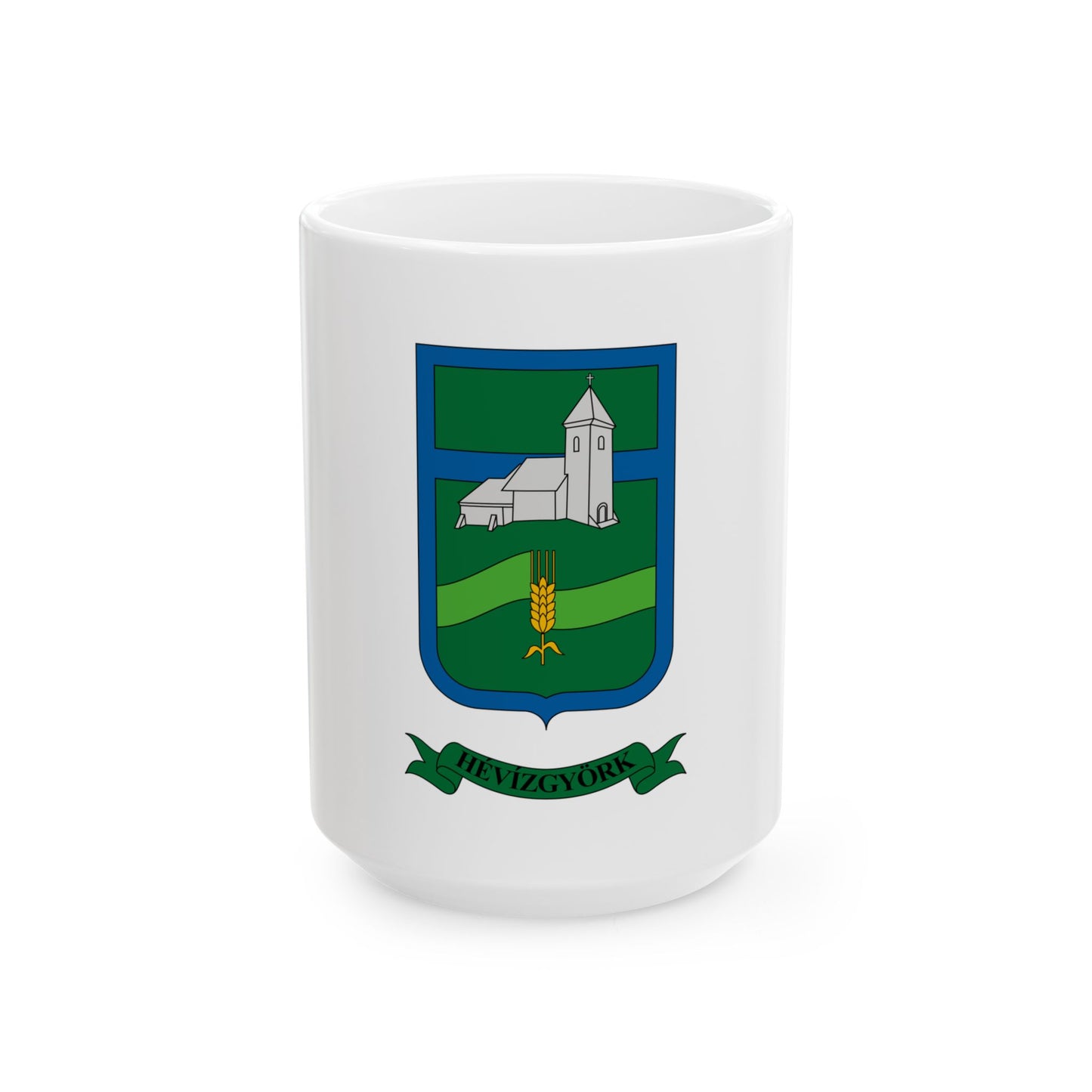 Flag of Hevizgyork (Hungary) White Coffee Mug-15oz-Go Mug Yourself