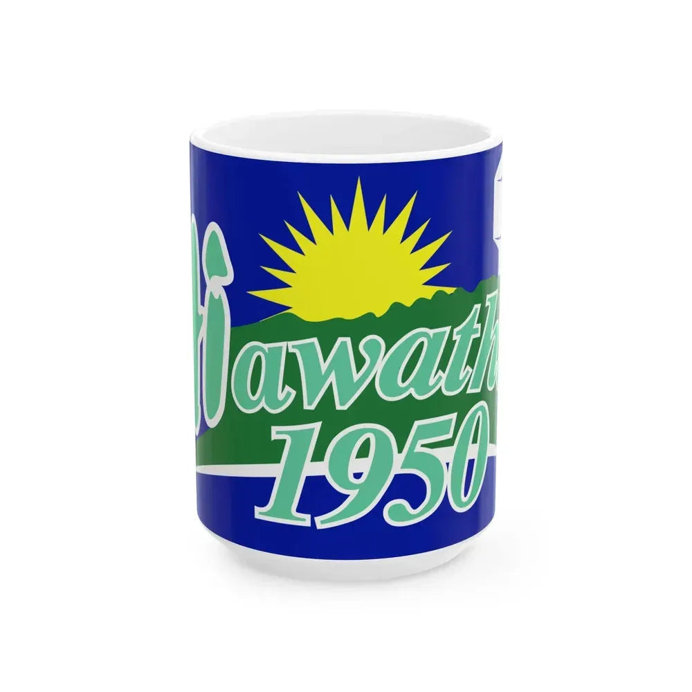 Flag of Hiawatha Iowa (United States) White Coffee Mug 15oz - Go Mug Yourself