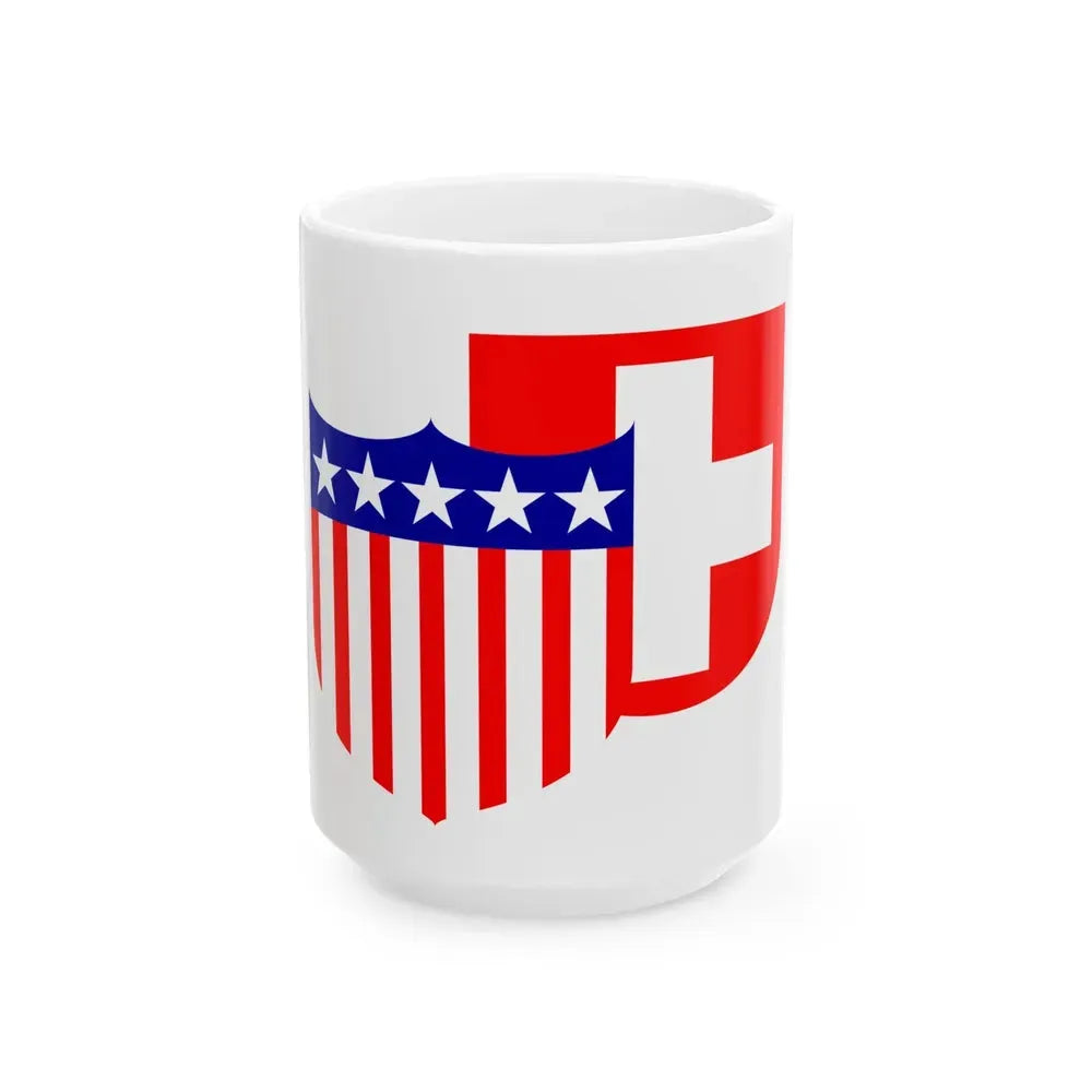 Flag of Highland Illinois (United States) White Coffee Mug 15oz - Go Mug Yourself