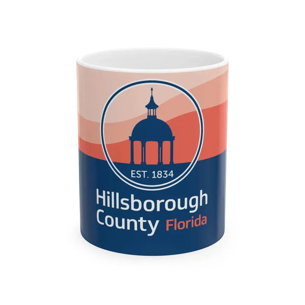 Flag of Hillsborough County Florida (United States) White Coffee Mug 11oz - Go Mug Yourself