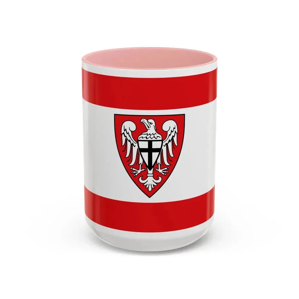 Flag of Hochsauerlandkreis Germany - Accent Coffee Mug 15oz Pink - Go Mug Yourself