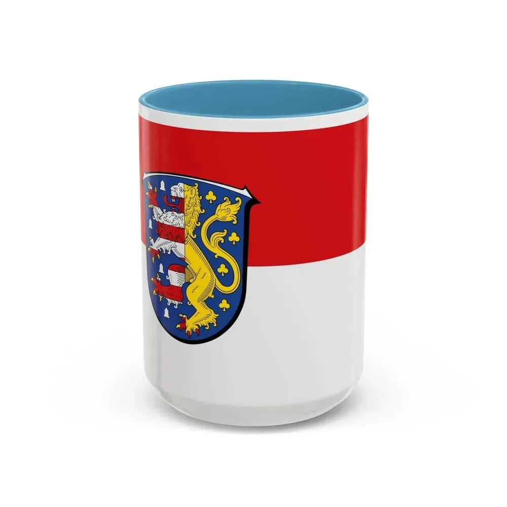 Flag of Hochtaunuskreis Germany - Accent Coffee Mug 15oz Light Blue - Go Mug Yourself