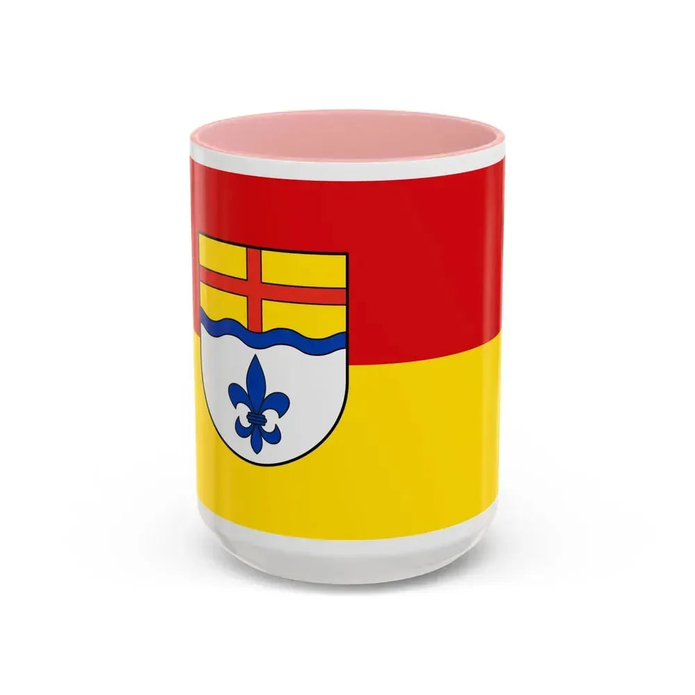 Flag of Hoexter Germany - Accent Coffee Mug 15oz Pink - Go Mug Yourself