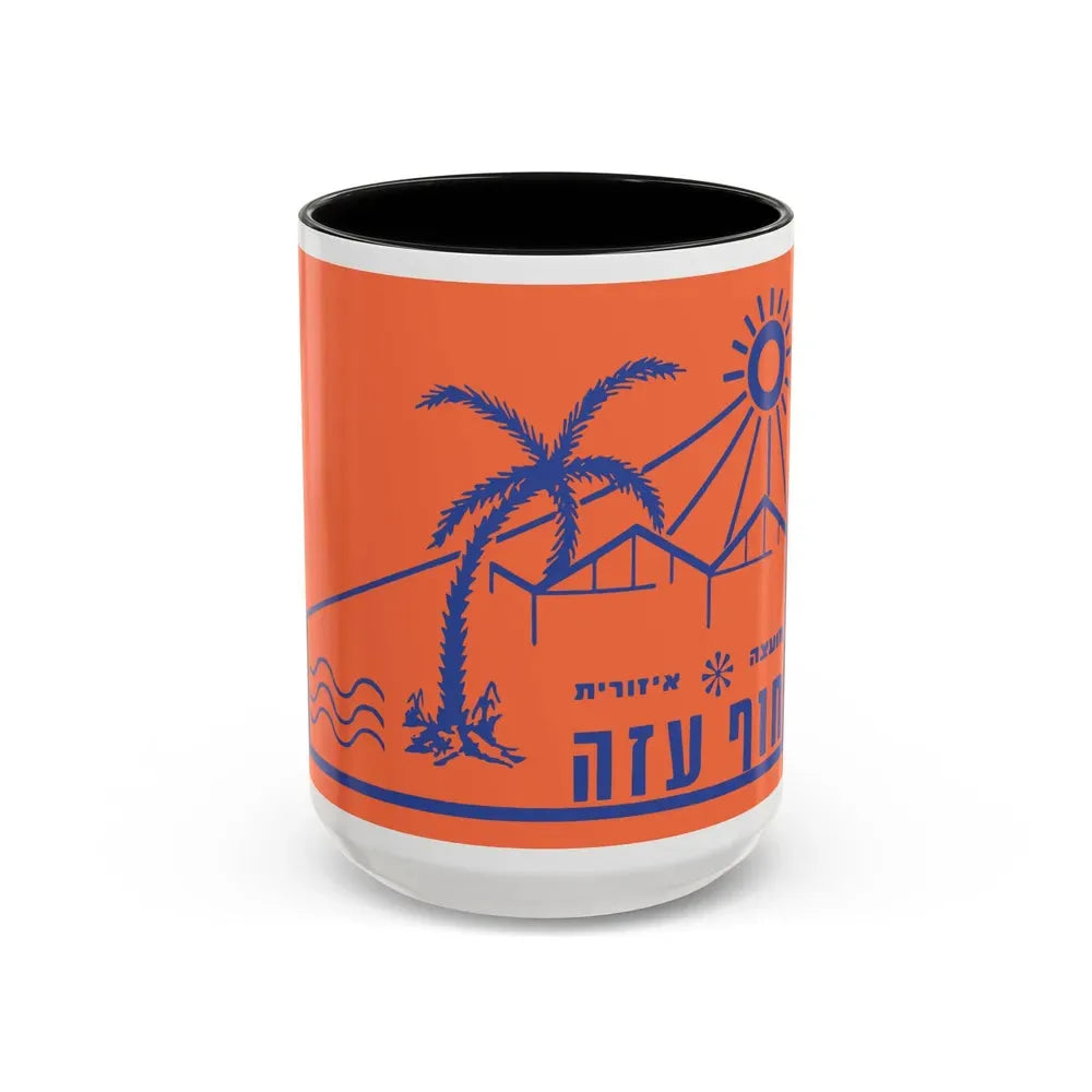 Flag of Hof Azza Regional Council Israel - Accent Coffee Mug 15oz Black - Go Mug Yourself