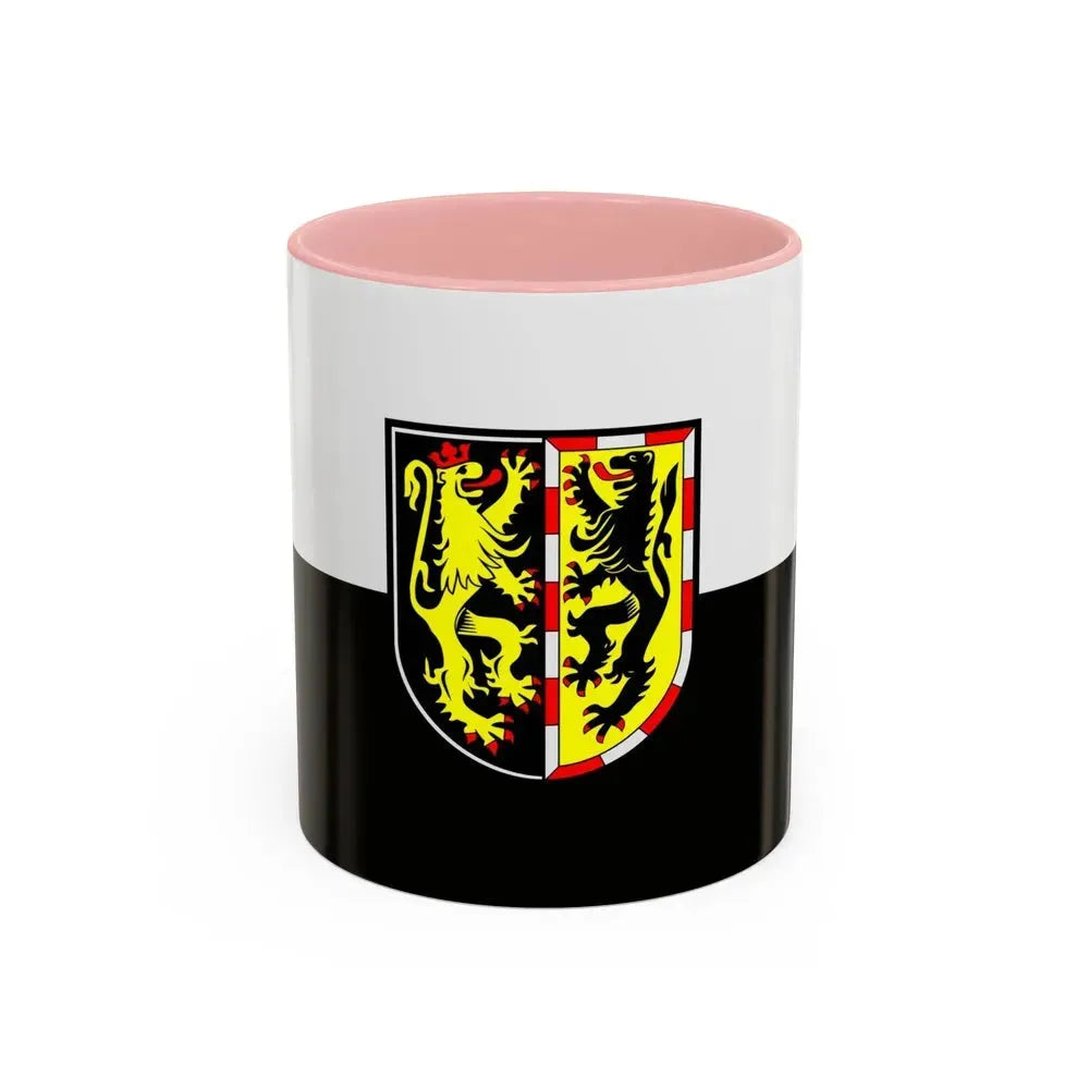 Flag of Hof Germany - Accent Coffee Mug 11oz Pink - Go Mug Yourself
