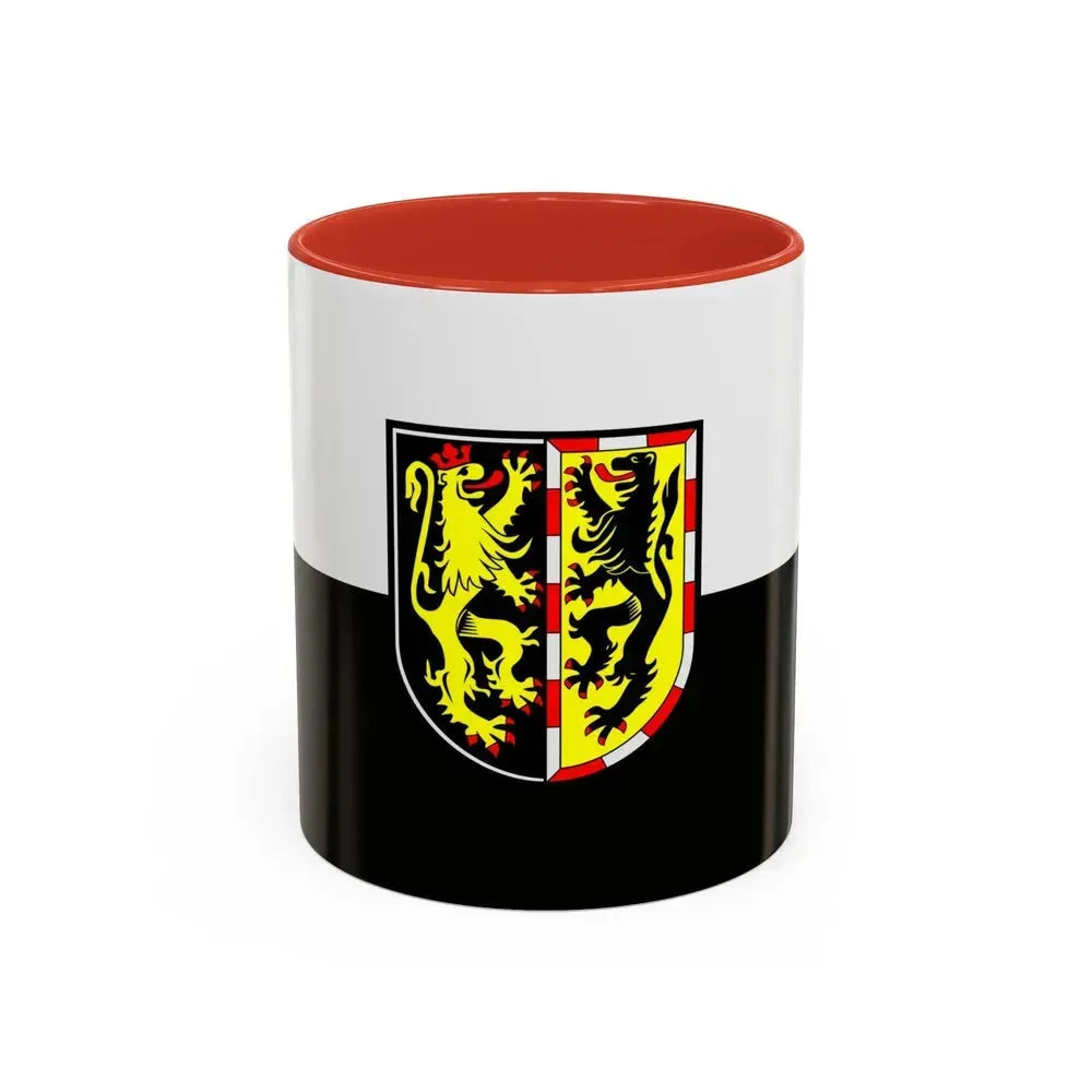 Flag of Hof Germany - Accent Coffee Mug 11oz Red - Go Mug Yourself