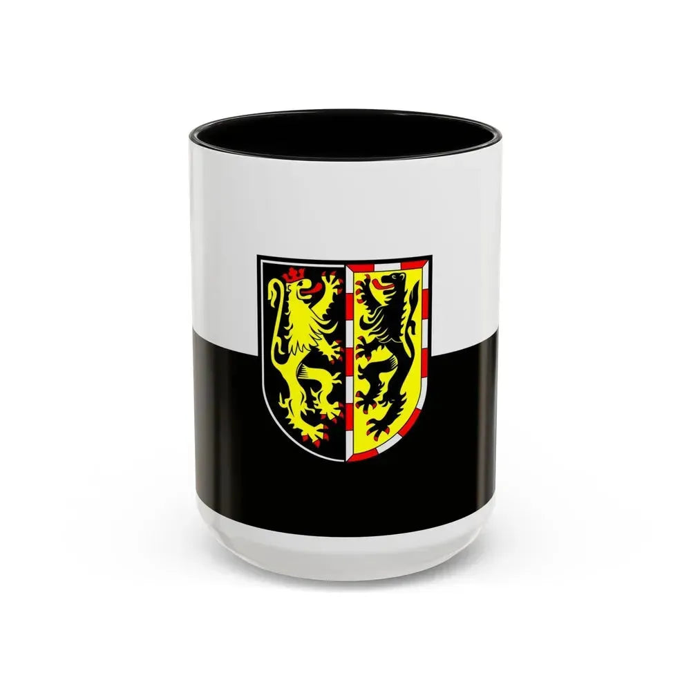 Flag of Hof Germany - Accent Coffee Mug 15oz Black - Go Mug Yourself