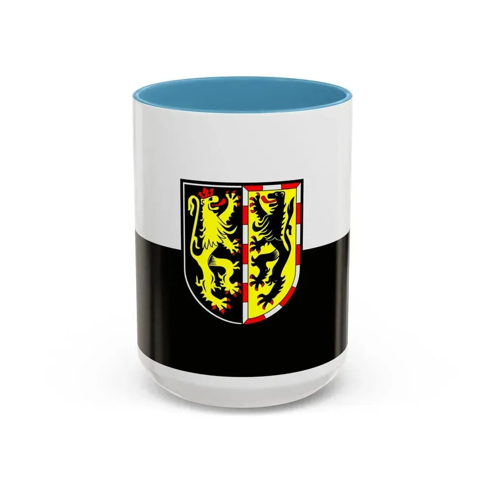 Flag of Hof Germany - Accent Coffee Mug 15oz Light Blue - Go Mug Yourself