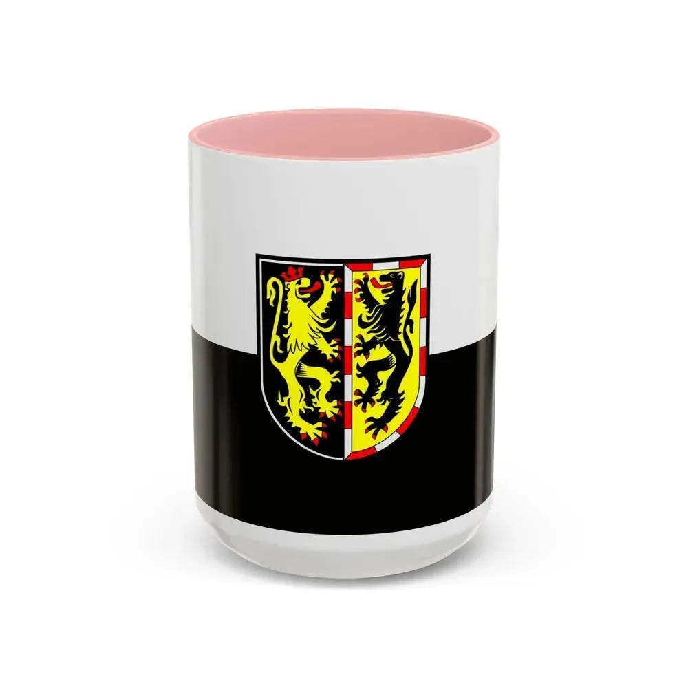 Flag of Hof Germany - Accent Coffee Mug 15oz Pink - Go Mug Yourself