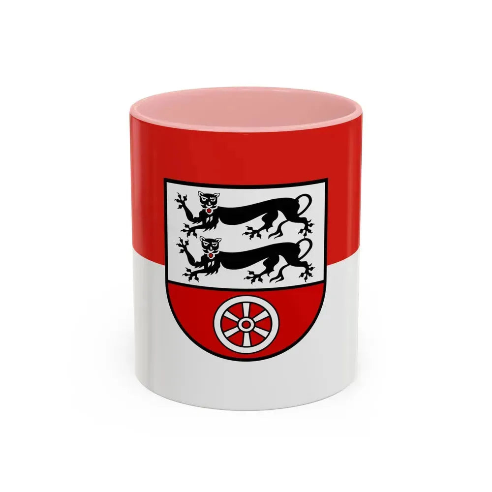 Flag of Hohenlohekreis Germany - Accent Coffee Mug 11oz Pink - Go Mug Yourself