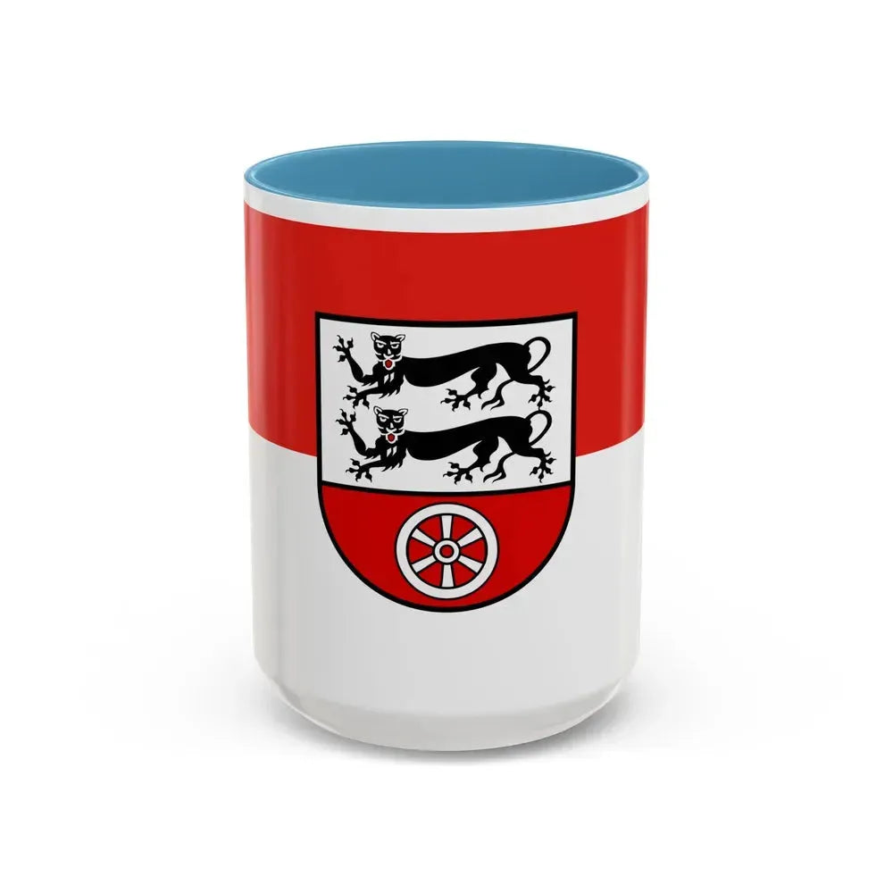 Flag of Hohenlohekreis Germany - Accent Coffee Mug 15oz Light Blue - Go Mug Yourself