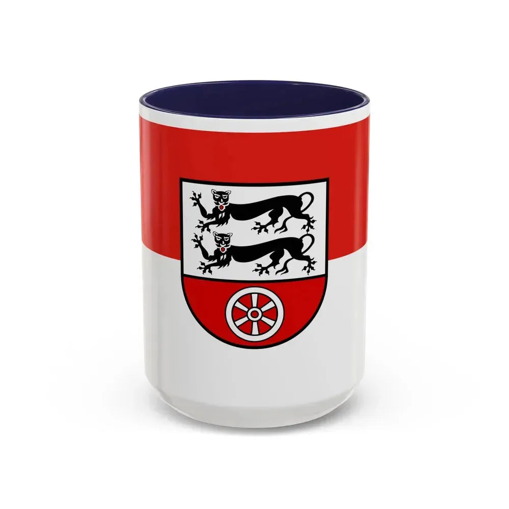 Flag of Hohenlohekreis Germany - Accent Coffee Mug 15oz Navy - Go Mug Yourself