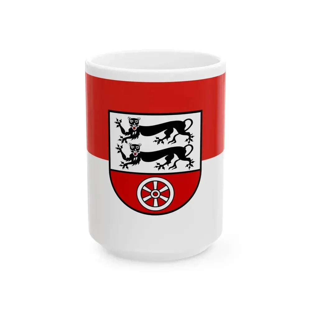 Flag of Hohenlohekreis Germany - White Coffee Mug 15oz - Go Mug Yourself