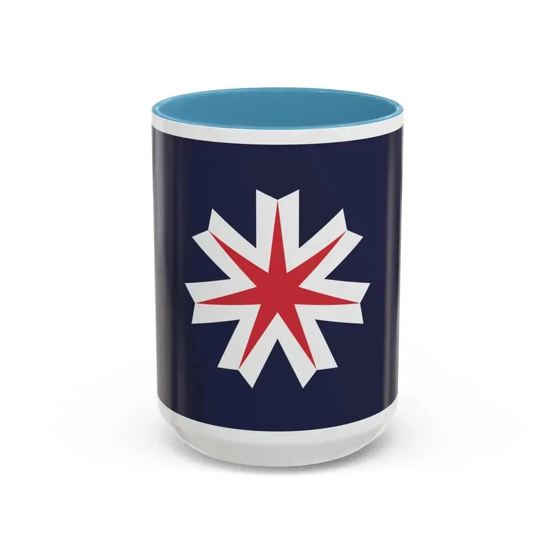 Flag of Hokkaido Prefecture Japan - Accent Coffee Mug 15oz Light Blue - Go Mug Yourself