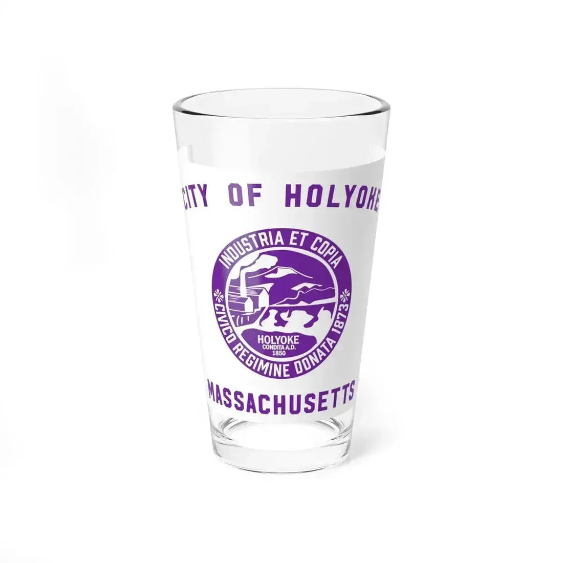 Flag of Holyoke, Massachusetts - Pint Glass 16oz 16oz - Go Mug Yourself