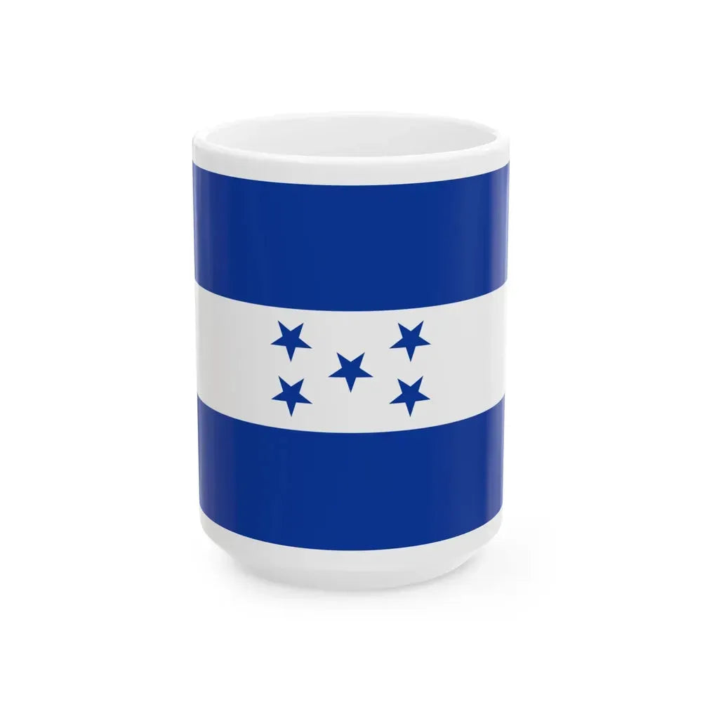 Flag of Honduras 1866-1898 (Honduras) White Coffee Mug 15oz - Go Mug Yourself