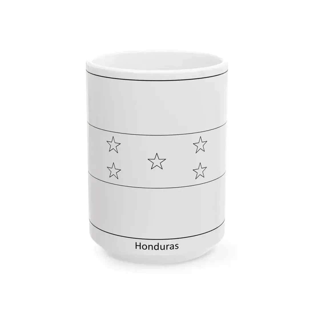 Flag of Honduras colouring page (Honduras) White Coffee Mug 15oz - Go Mug Yourself