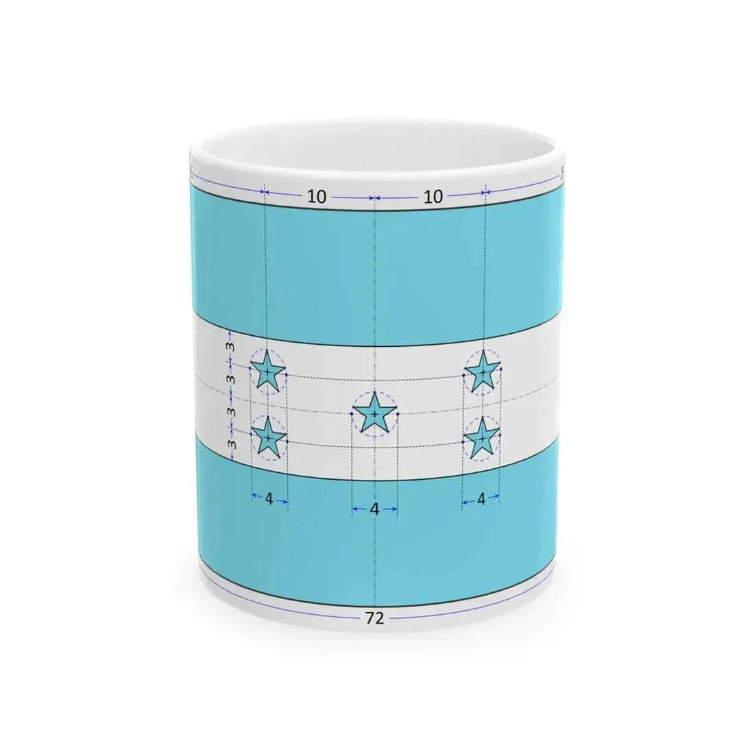 Flag of Honduras construction sheet (Honduras) White Coffee Mug 11oz - Go Mug Yourself