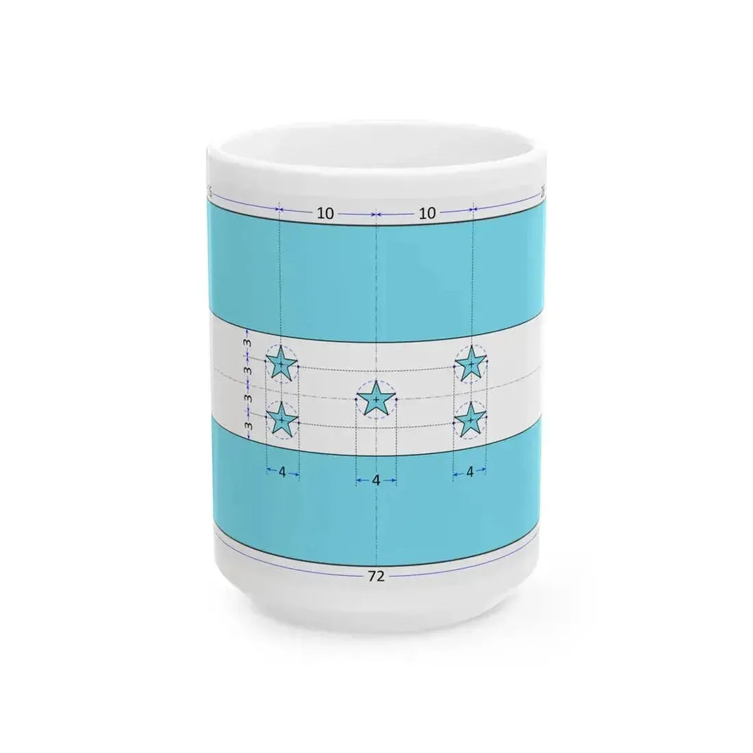 Flag of Honduras construction sheet (Honduras) White Coffee Mug 15oz - Go Mug Yourself