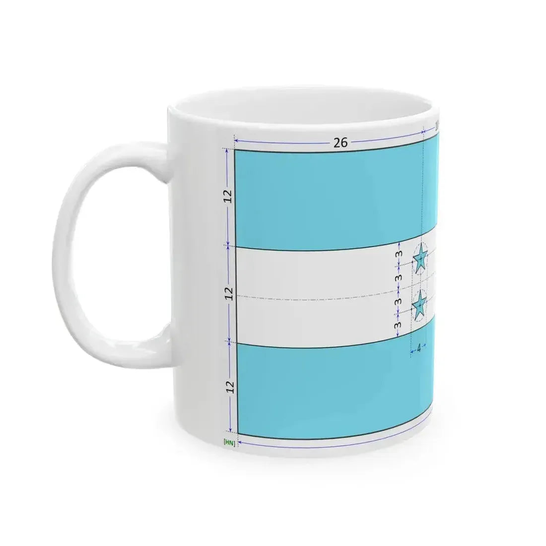 Flag of Honduras construction sheet (Honduras) White Coffee Mug - Go Mug Yourself