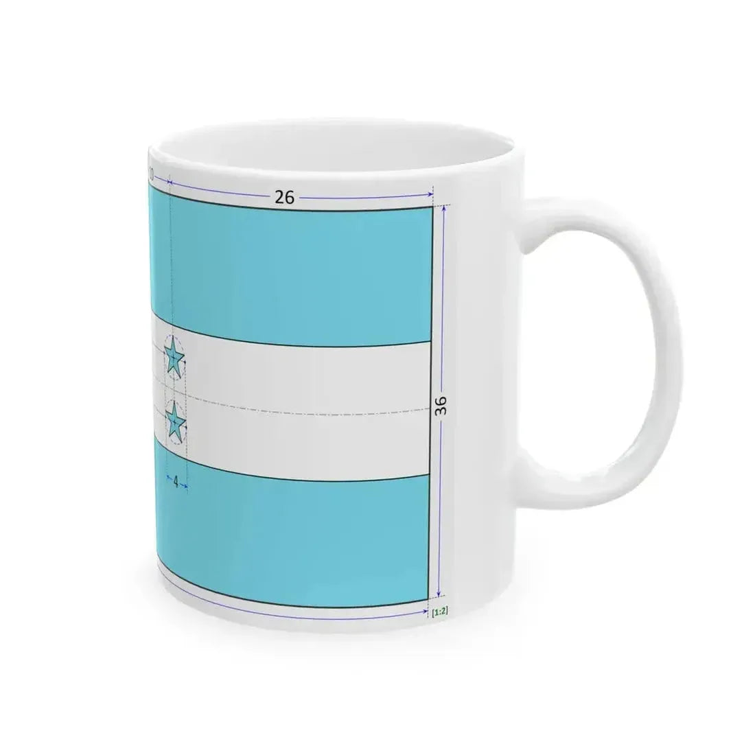Flag of Honduras construction sheet (Honduras) White Coffee Mug - Go Mug Yourself