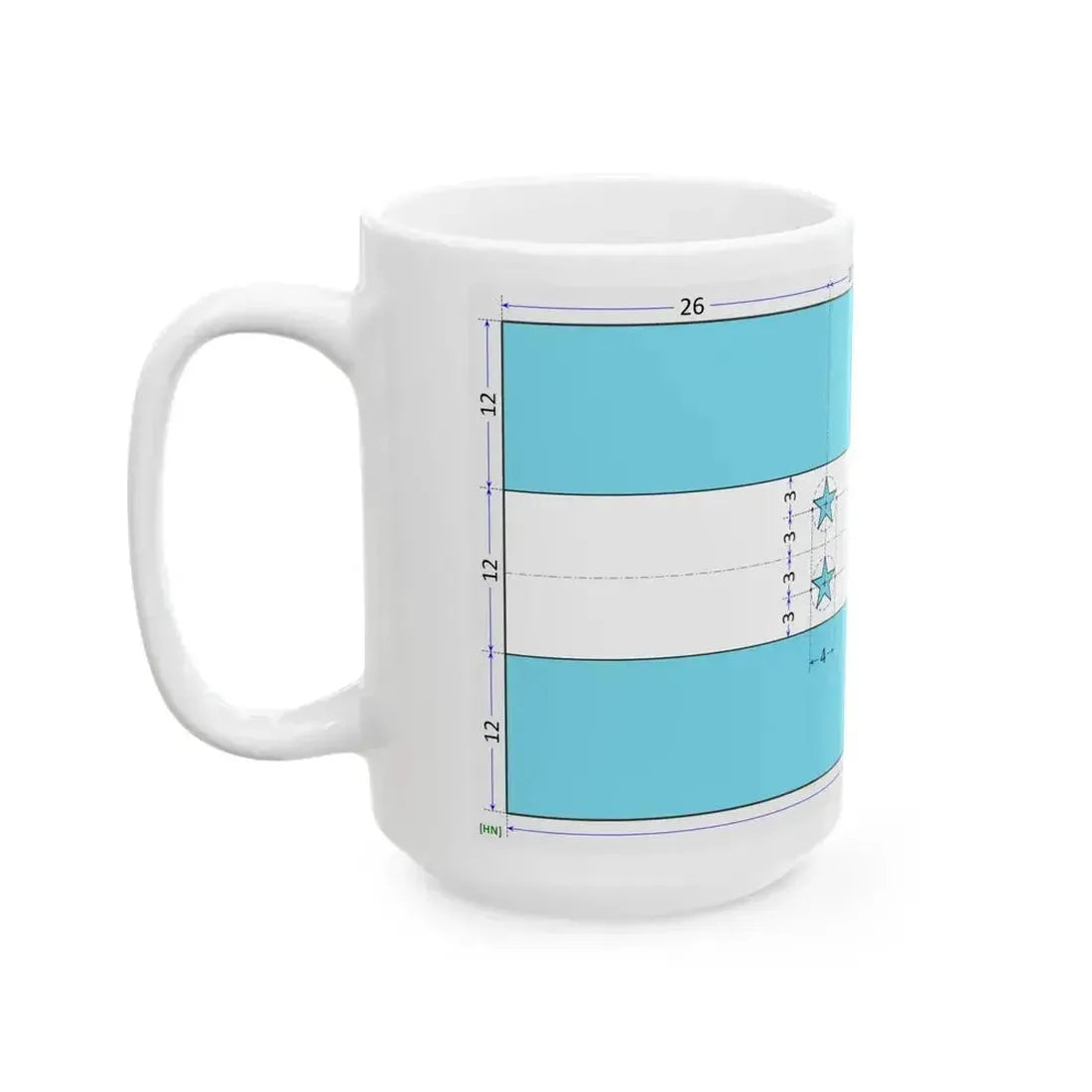 Flag of Honduras construction sheet (Honduras) White Coffee Mug - Go Mug Yourself