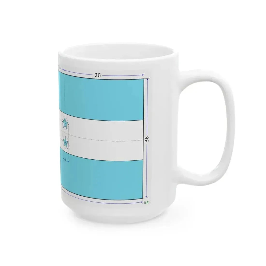 Flag of Honduras construction sheet (Honduras) White Coffee Mug - Go Mug Yourself