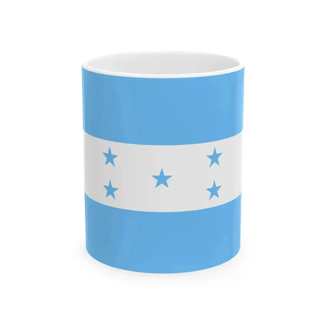 Flag of Honduras Maya blue 3-2 (Honduras) White Coffee Mug 11oz - Go Mug Yourself
