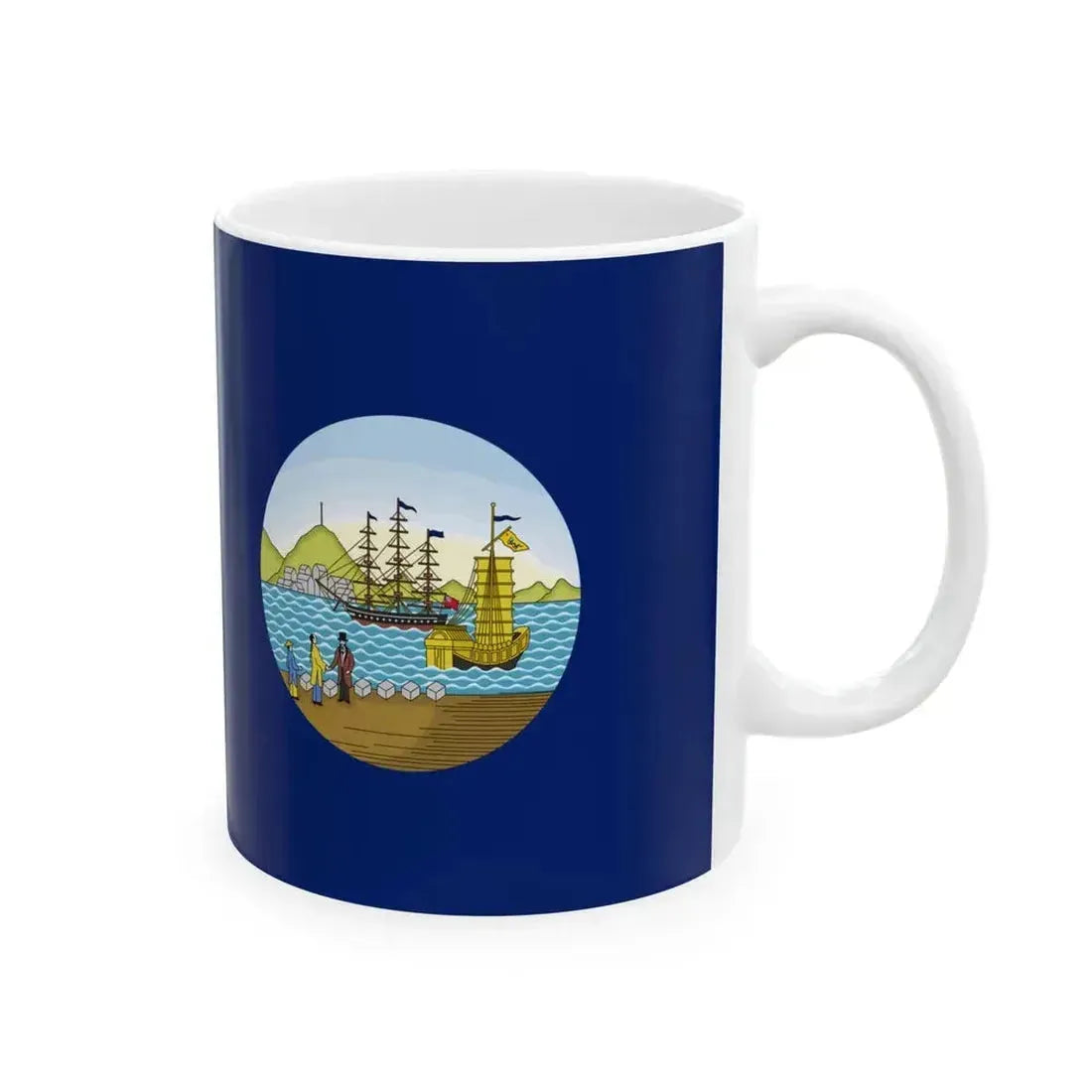 Flag of Hong Kong 1876-1955 (China) White Coffee Mug - Go Mug Yourself