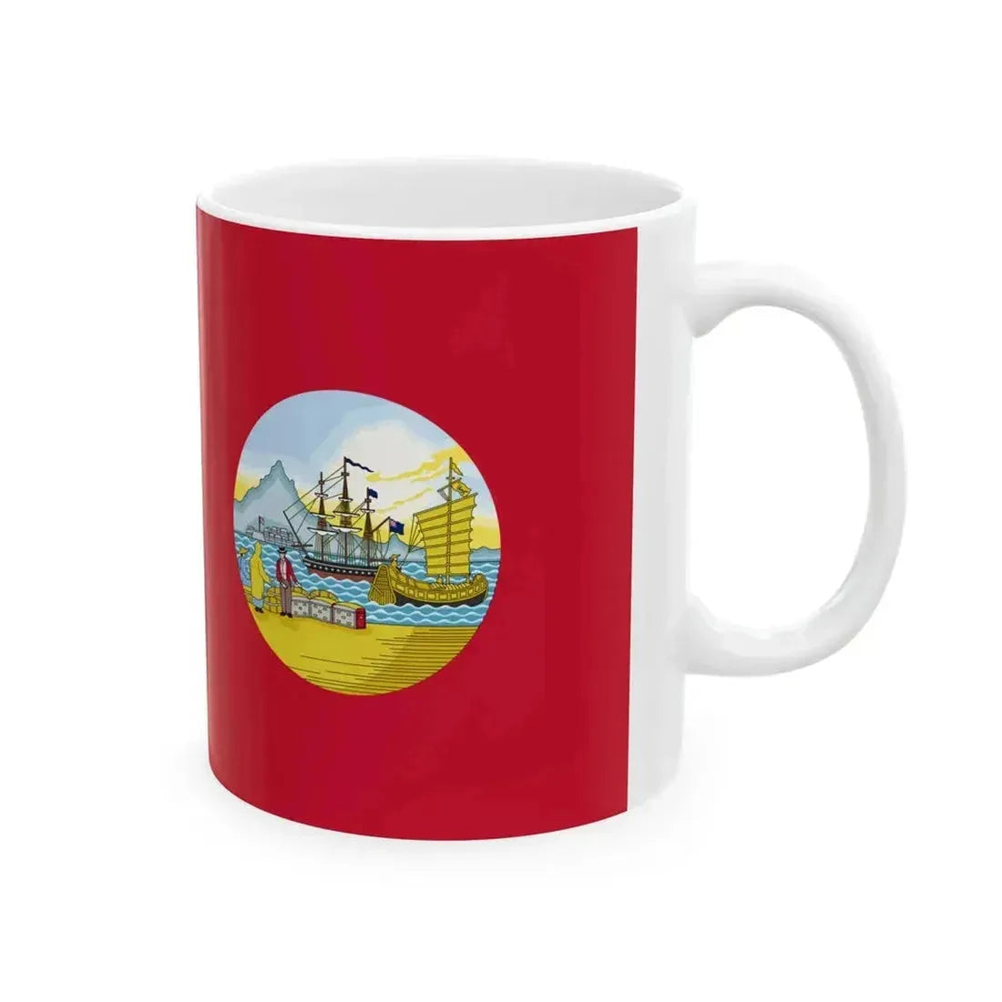 Flag of Hong Kong 1955-1959 unofficial Red Ensign (China) White Coffee Mug - Go Mug Yourself
