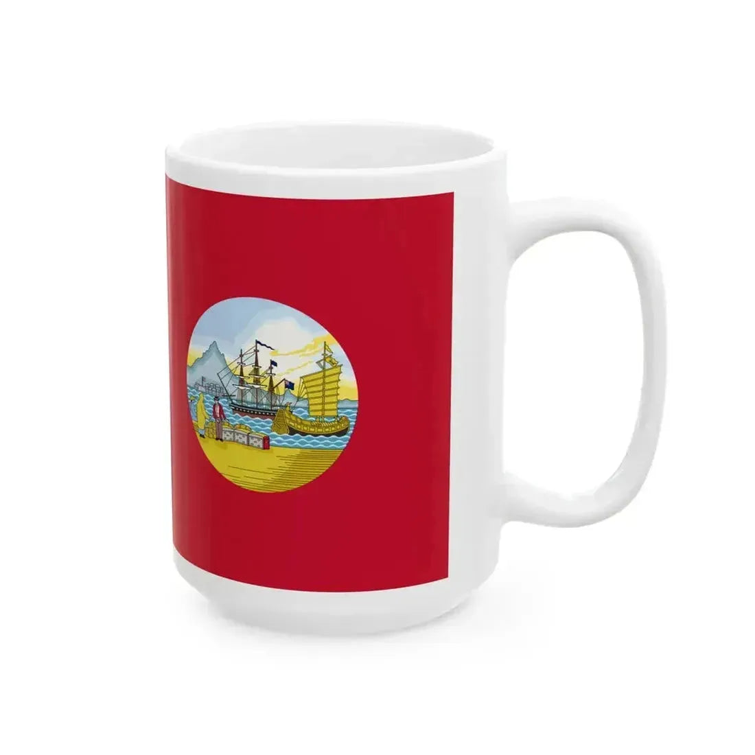 Flag of Hong Kong 1955-1959 unofficial Red Ensign (China) White Coffee Mug - Go Mug Yourself