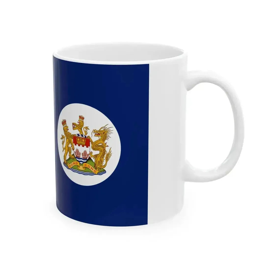 Flag of Hong Kong 1959-1997 3-5 (China) White Coffee Mug - Go Mug Yourself