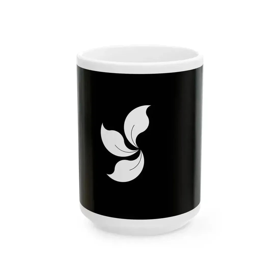 Flag of Hong Kong black and white variant 4 (China) White Coffee Mug 15oz - Go Mug Yourself